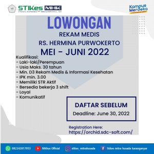Lowongan Rekam Medis Mei – Juni