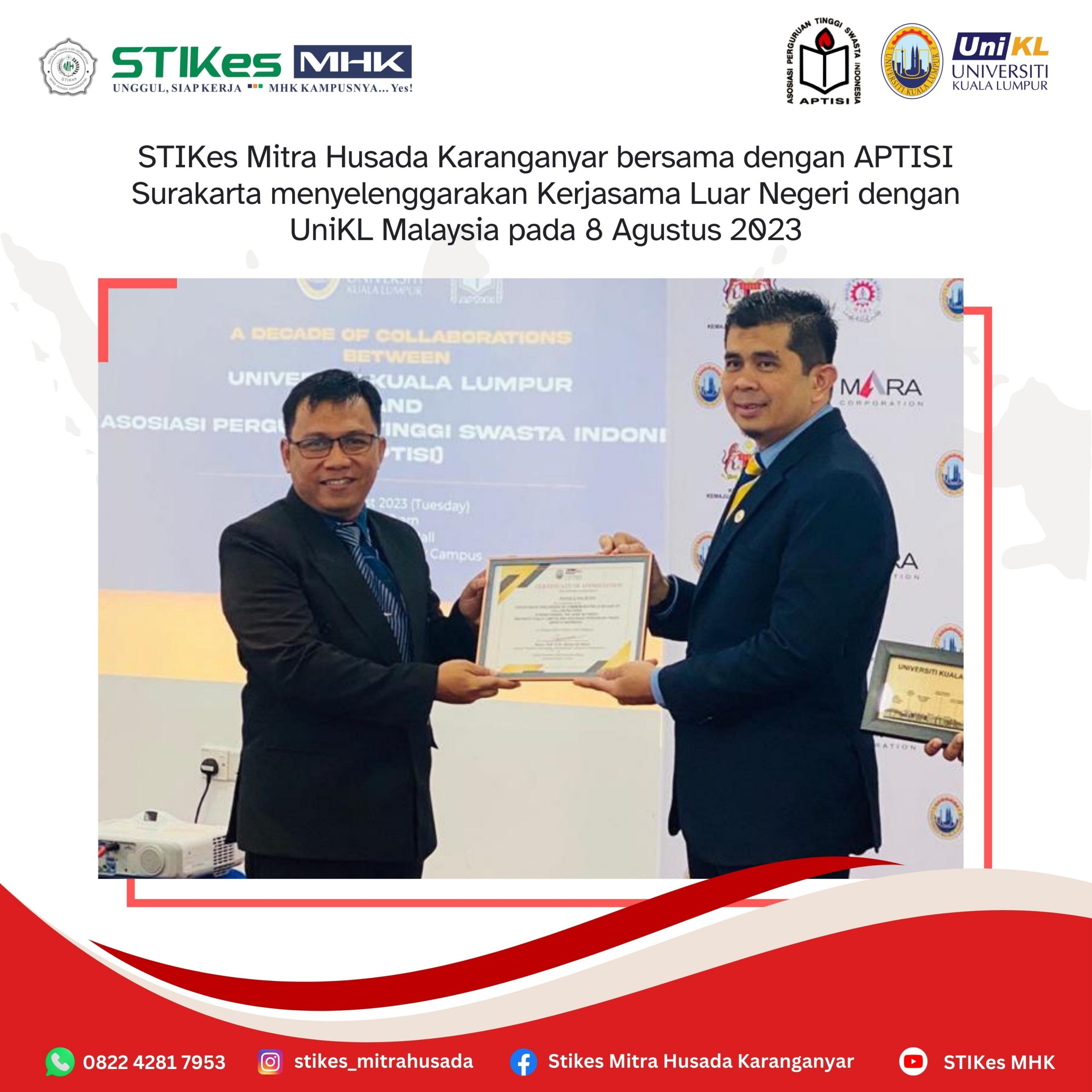 Kerja Sama Luar Negeri antara STIKes Mitra Husada Karanganyar dengan Universitas Kuala Lumpur (UniKL) Malaysia